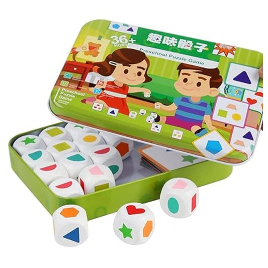 Interactive Preschool Shape & Color Matching Dice Puzzle Game – Educational Learning Toy for Kids