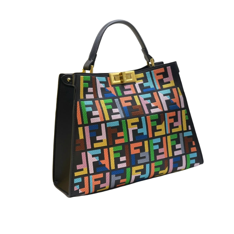 Fendi-Inspired Peekaboo Multicolor Handbag - Vibrant Designer Fashion Bag for Kids & Teens
