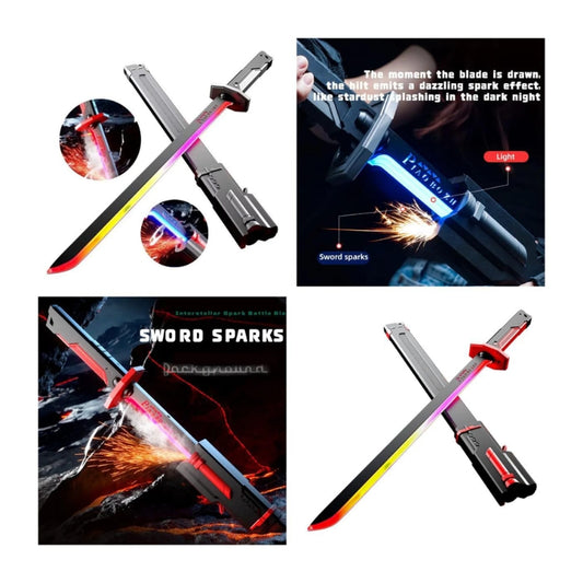 Cyberpunk LED Light-Up Katana Sword with Scabbard – Futuristic Samurai Sword with Glowing Blade & Sound Effects