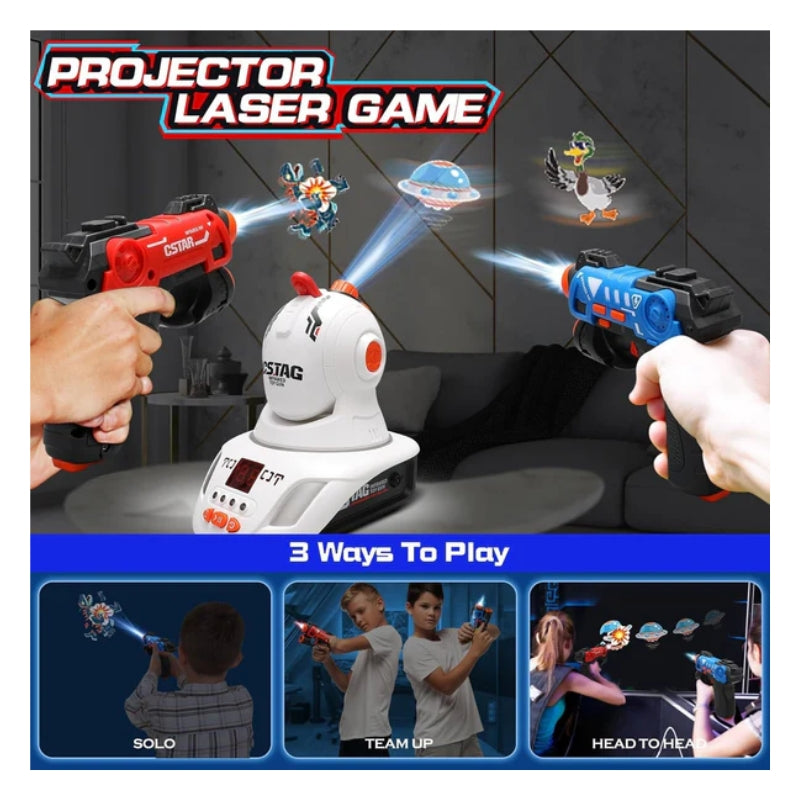 2-Player Infrared Laser Tag Game with Smart Target Projector – Arcade Battle Set