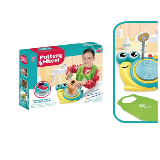 Toygenix DIY Snail Clay Pottery Wheel Kit – Electric Pottery Machine for Kids with Sculpting Tools & Paints