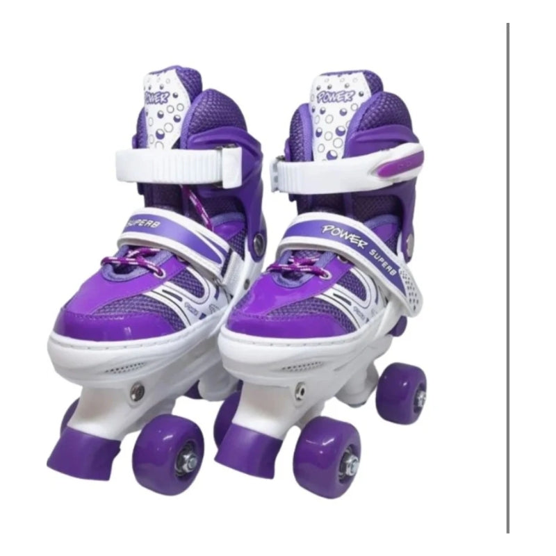 Power Superb Adjustable Quad Roller Skates for Kids