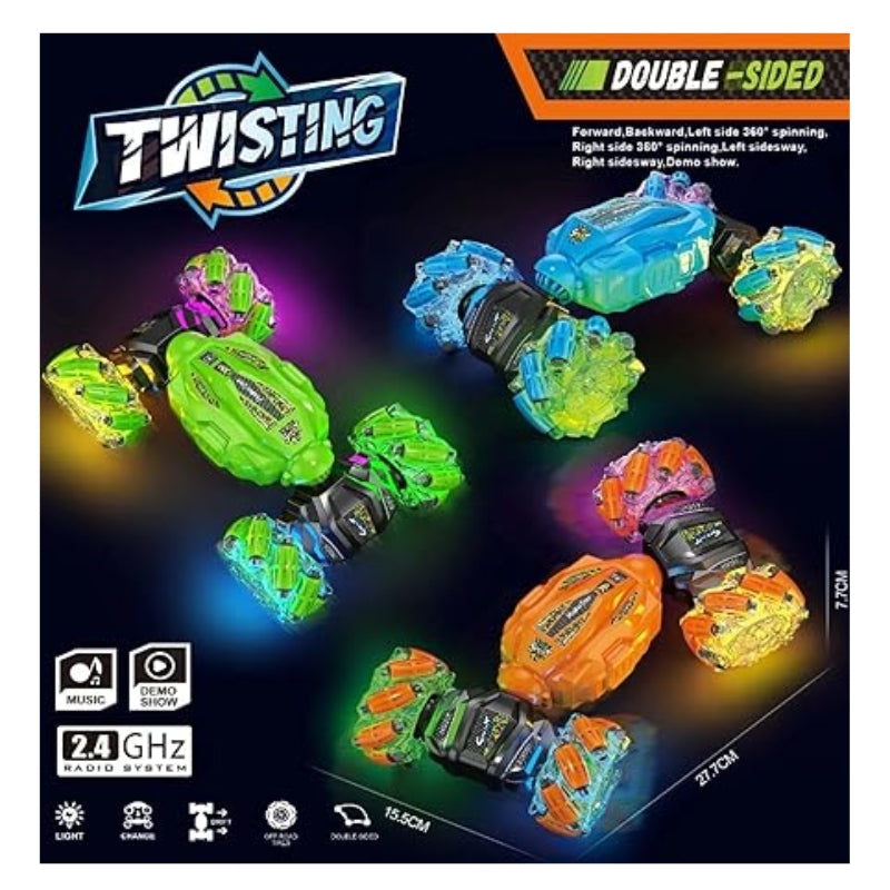 Twisting Double-Sided RC Stunt Car - 2.4GHz Gesture & Remote Control