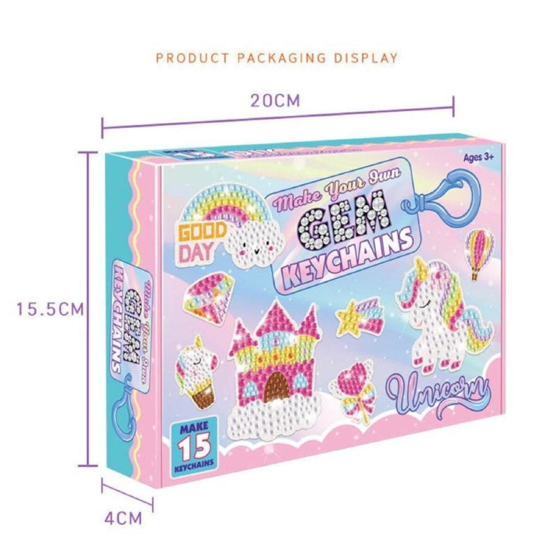 Magic Gem Keychain Studio – DIY 5D Diamond Art Kit for Kids