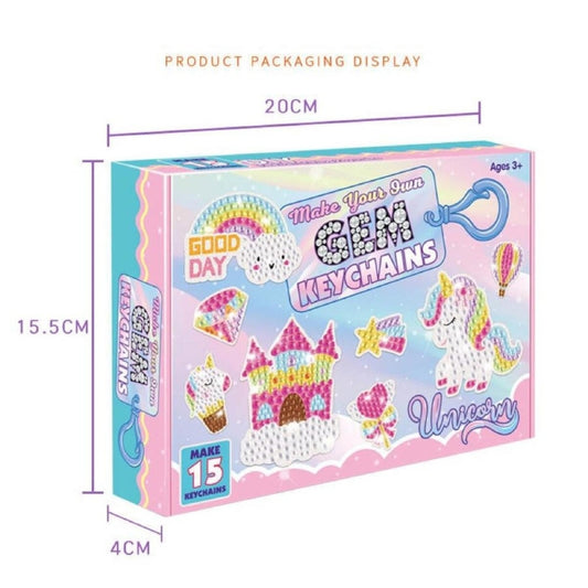 Magic Gem Keychain Studio – DIY 5D Diamond Art Kit for Kids