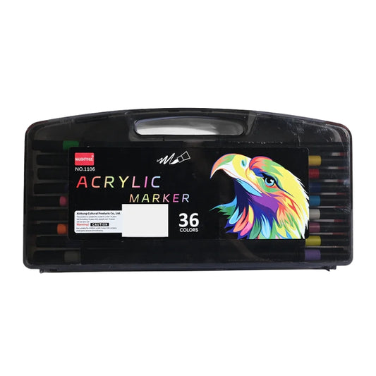 Premium 36-Color Acrylic Marker Set with Portable Carrying Case for Professional Art and DIY