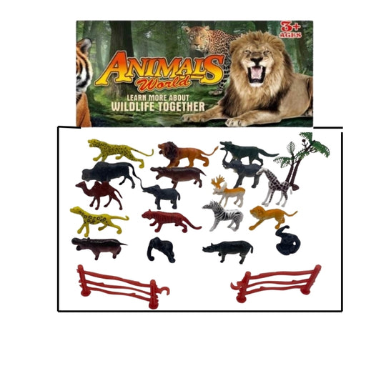 Wild Animal Figure Playset for Kids | 20-Piece Jungle Safari Toy Set | Educational Animal Figures for Boys & Girls