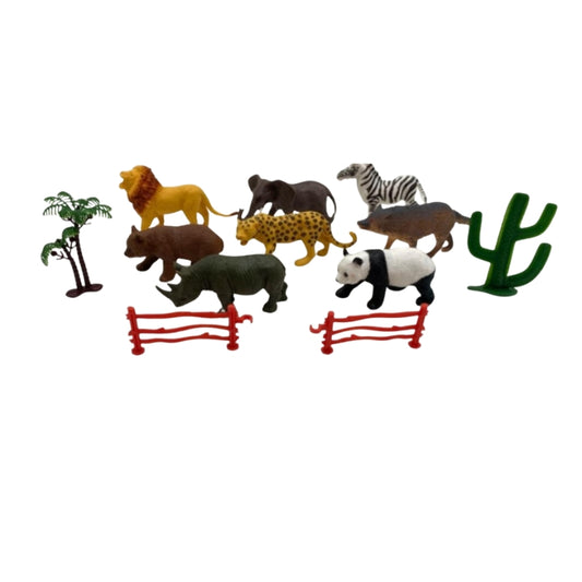 8 Pcs Animal Play Set for Kids | Wild Jungle Animal Toy Figures | Educational Animal Toys for Boys & Girls