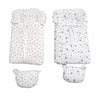 Quilted Pattern Doll Sleeping Bag with Bear Pillow - Polka Dot & Geometric Swaddle assorted