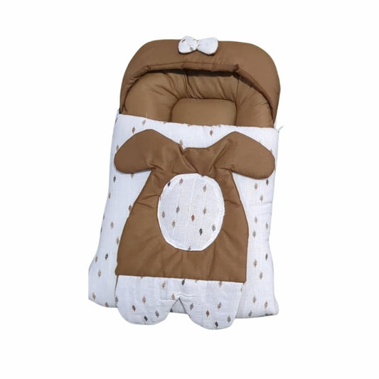 Quilted Soft Cotton Doll Sleeping Bag - Polka Dot & Geometric Swaddle with Bow