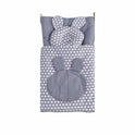 Polka Dot Rabbit Doll Sleeping Bag Set - Quilted Swaddle with Bunny Appliqué & Pillow