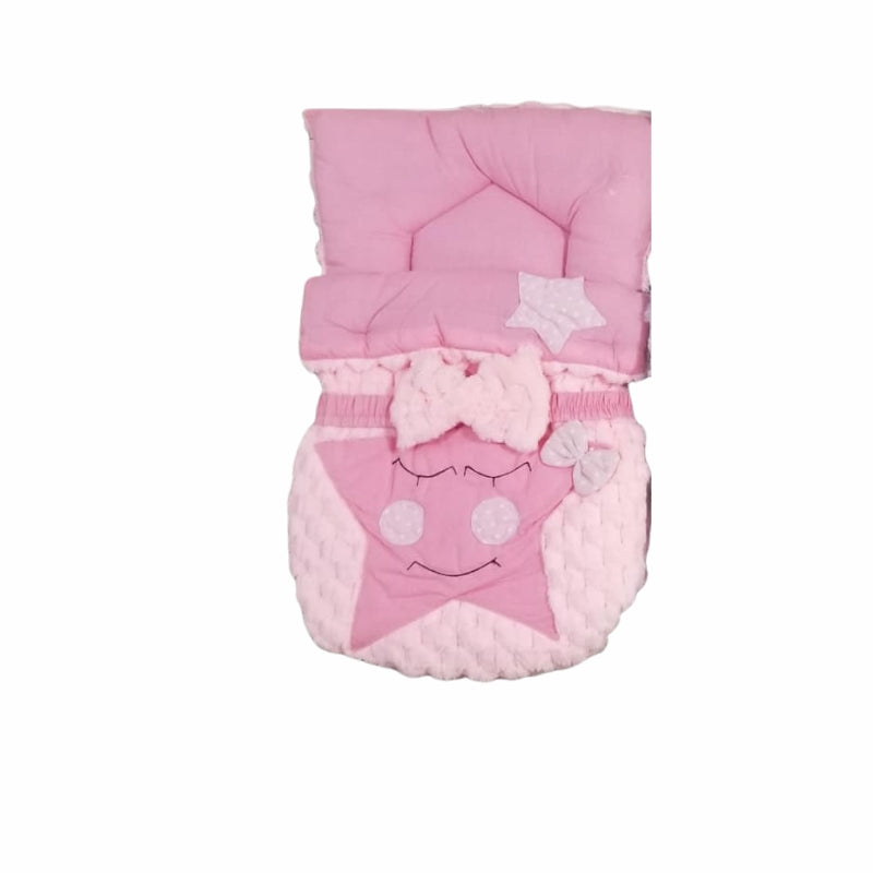 Star Friends Quilted Doll Sleeping Bag Set - Minky Swaddle with Bow & Cute Face