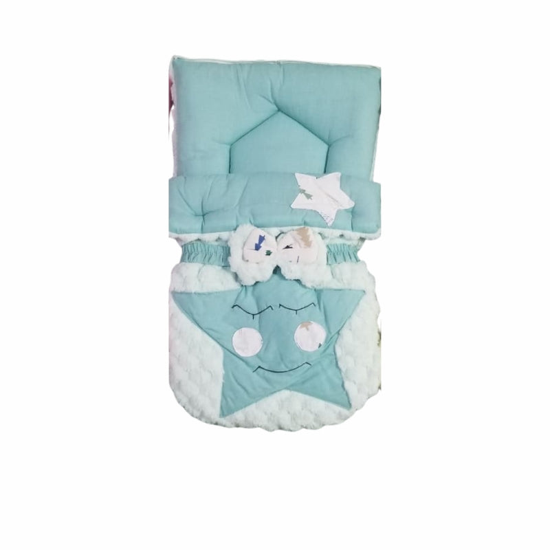 Star Friends Quilted Doll Sleeping Bag Set - Minky Swaddle with Bow & Cute Face