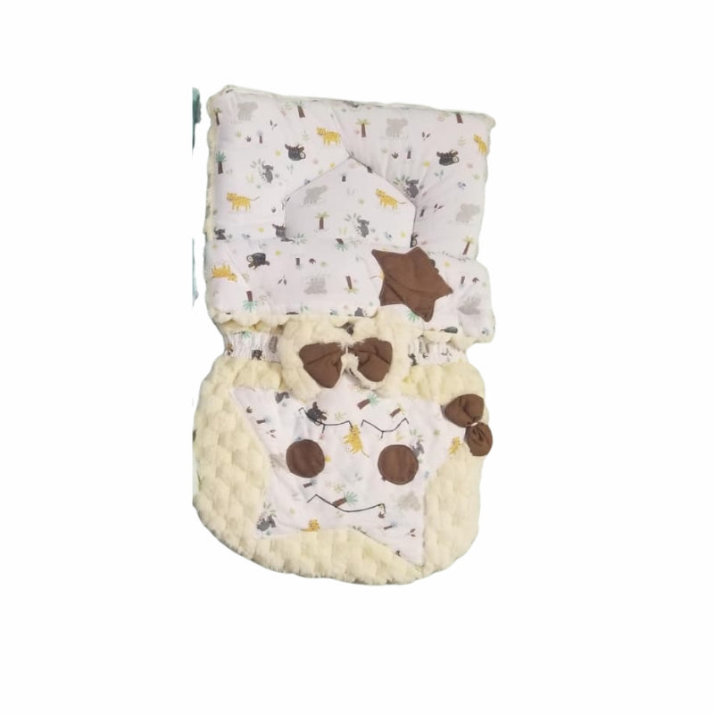Star Friends Quilted Doll Sleeping Bag Set - Minky Swaddle with Bow & Cute Face