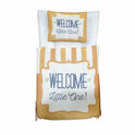 "Welcome Little One" Quilted Doll Sleeping Bag Set - Baby Doll Bedding with Pillow