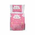 "Heaven Sent" Cloud Quilted Doll Sleeping Bag Set - Raining Hearts Bedding with Pillow