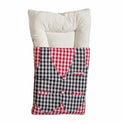 Kidzo Plaid Gingham Vest Baby Sleeping Bag - Quilted Swaddle with Padded Headrest