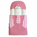 Kidzo Gingham Plaid Quilted Baby Sleeping Bag - Swaddle with Collar and Tie Accents