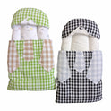 Kidzo Gingham Plaid Doll Sleeping Bag - Quilted Swaddle with Vest and Tie Accents