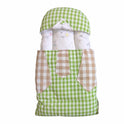 Kidzo Gingham Plaid Doll Sleeping Bag - Quilted Swaddle with Vest and Tie Accents