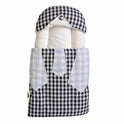 Kidzo Gingham Plaid Doll Sleeping Bag - Quilted Swaddle with Vest and Tie Accents
