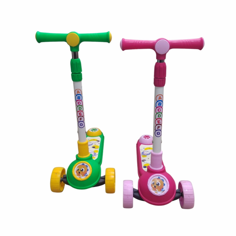 Adjustable Height 3-Wheel Scooter for Kids Toddler Kick Scooter with Learning Stem & Stable Base