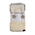 Luxury Baby Sleeping Bag & Pillow Set - Furry Stars Doll Bedding Accessory (Blue & Cream)