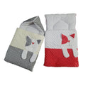 Cat Baby Sleeping Bag Set - Minky Dot Kitten Bedding Accessory (Red & Gray)