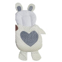 Bunny Love Doll Sleeping Bag - Minky Dot Rabbit Ear Swaddle with Heart Appliqué (Brown & Cream)