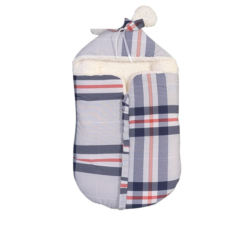 Luxury Plaid Doll Sleeping Bag - Sherpa Fleece Lined Snug Swaddle for Baby Dolls