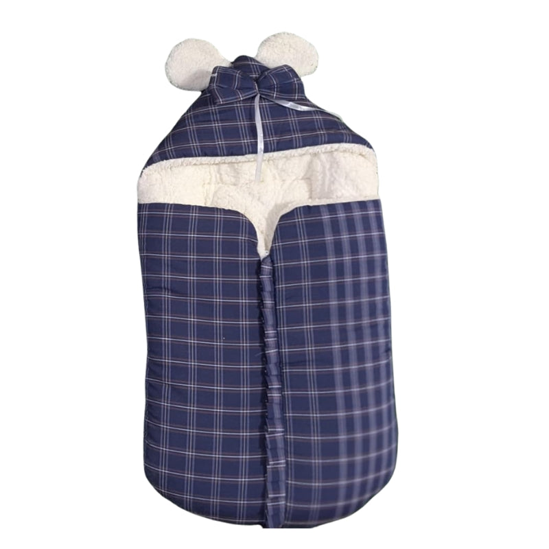 Luxury Plaid Doll Sleeping Bag - Sherpa Fleece Lined Snug Swaddle for Baby Dolls