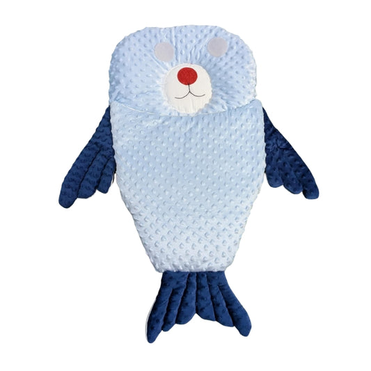 Adorable Seal Doll Sleeping Bag - Minky Dot Sea Animal Swaddle for Baby Dolls
