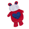 Minky Dot Rabbit Doll Sleeping Bag with Heart - Nurturing Swaddle Accessory (Red & Blue)