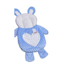 Minky Dot Rabbit Doll Sleeping Bag with Heart - Nurturing Swaddle Accessory (Red & Blue)