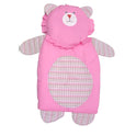 Adorable Lion Doll Sleeping Bag - Quilted Plaid and Plush Animal Swaddle (Pink & Blue)