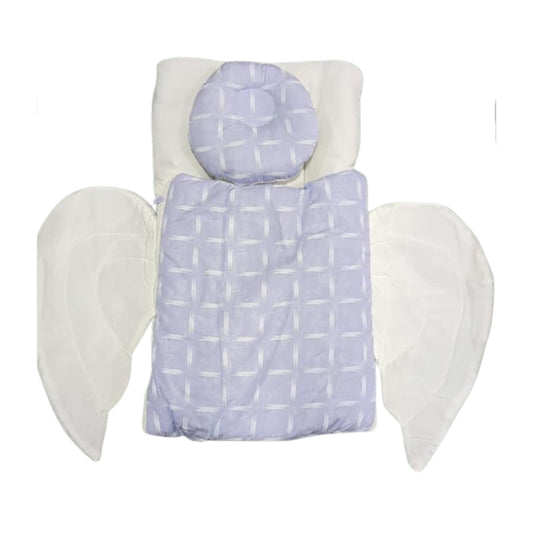 Dreamy Angel Wings Doll Sleeping Bag - Quilted Swaddle with Pillow & Detachable Wings