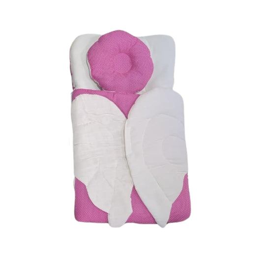 Dreamy Angel Wings Doll Sleeping Bag - Quilted Swaddle with Pillow & Detachable Wings
