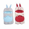 Quilted Rabbit Ear Doll Sleeping Bag - Farm Print & Geometric Pattern Swaddle