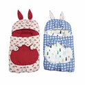 Quilted Rabbit Ear Doll Sleeping Bag - Tractor Farm & Blue Gingham Print Swaddle