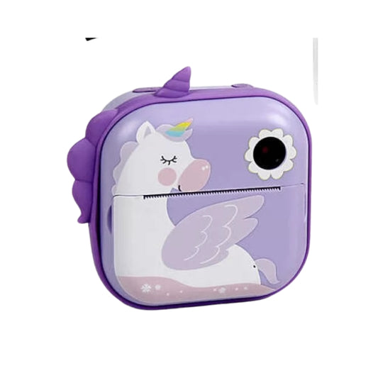 Kids Unicorn Instant Print Camera Toy - Digital Photo & Thermal Printer Camera (Pink/Purple)
