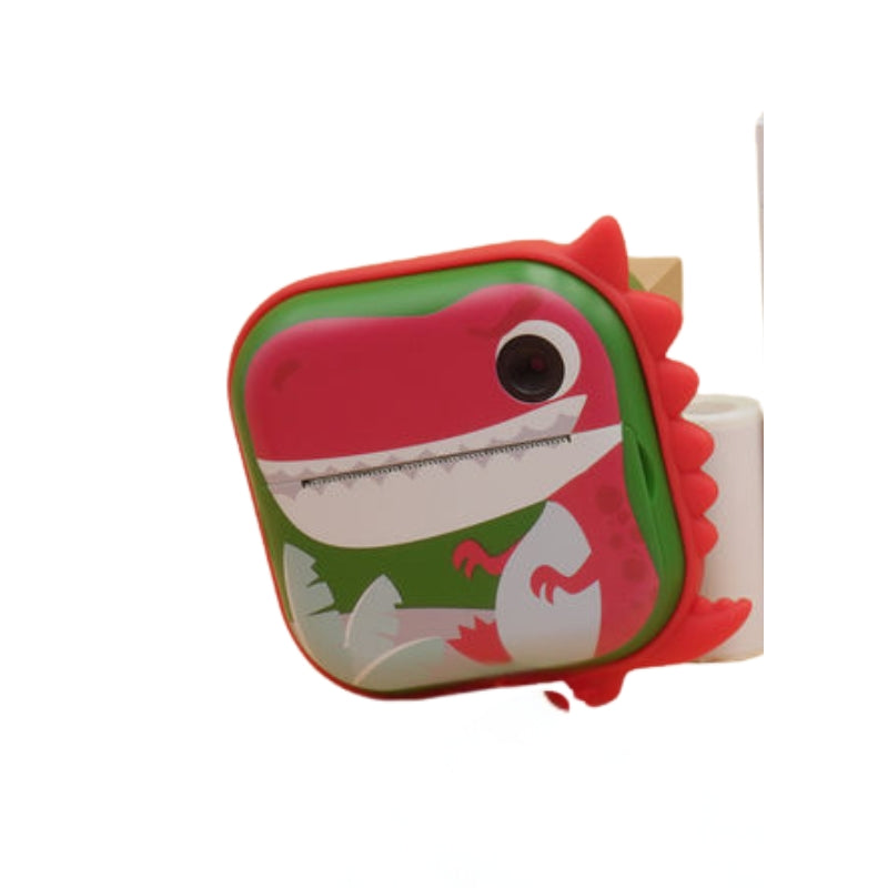 Kids Dinosaur Instant Print Camera Toy - Green & Red Thermal Printer Digital Camera