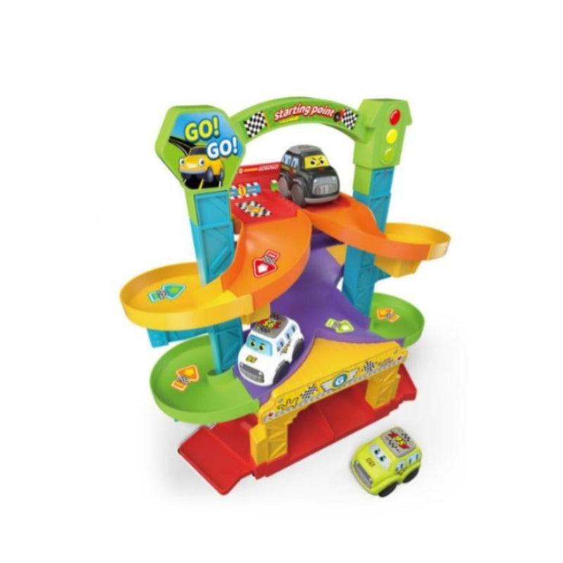 VTech Go! Smart Wheels Car Track Play Set | 3-Level Spiral Raceway with Lights & Sounds for Kids