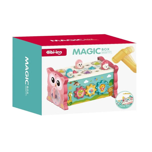 3-in-1 Interactive Magic Box Owl Themed Whack-a-Mole and Fishing Game for Kids