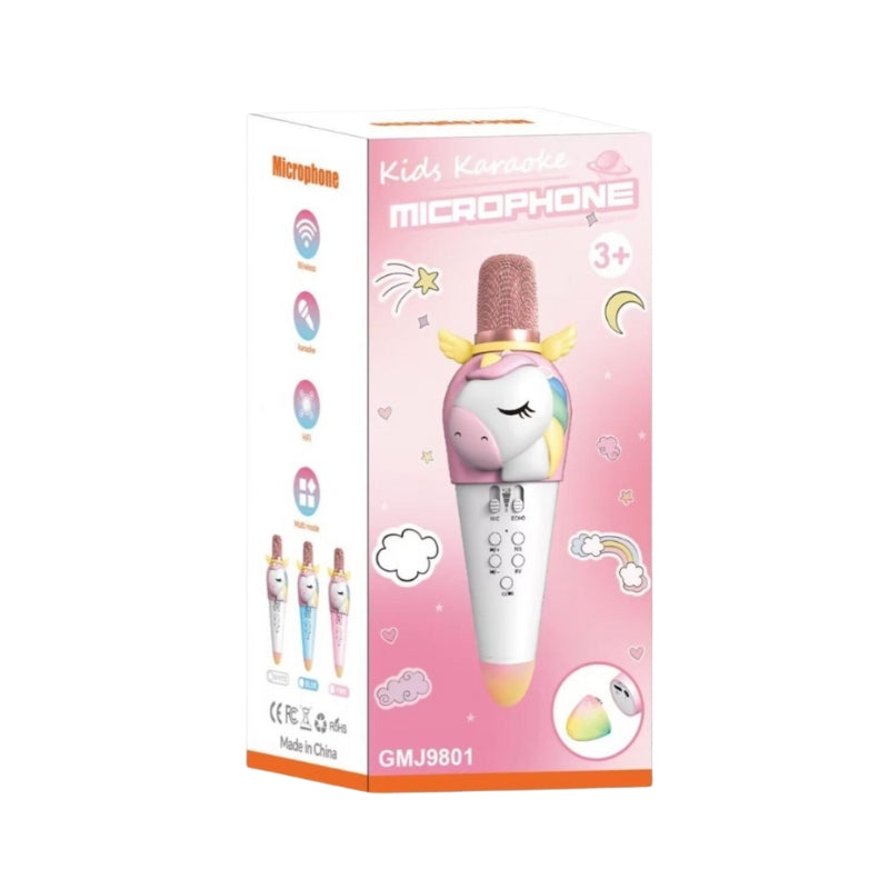 Unicorn Wireless Karaoke Microphone GMJ9801 | Bluetooth Speaker for Kids | Rechargeable Mic with Hi-Fi Sound