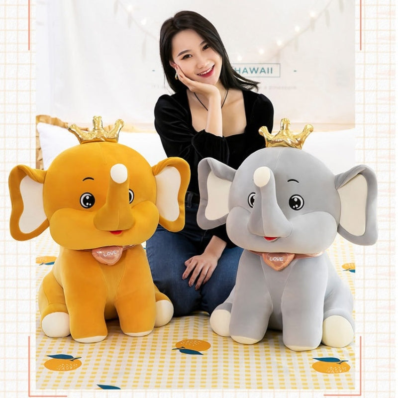 Crown Baby Elephant Plush Soft Stuffed Toy