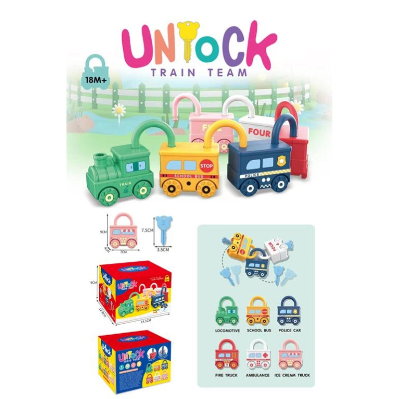 Lock and Key Matching Counting Game Activities Train Travel Toys for kids