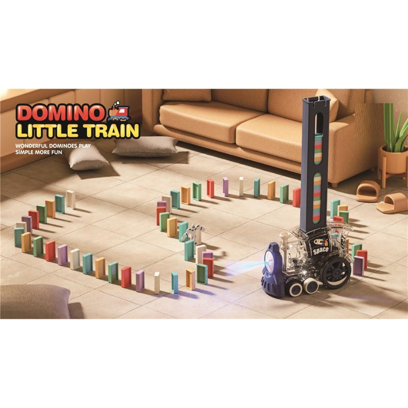 Domino Blocks Set Building and Stacking Automatic Train Toy Set for Kids