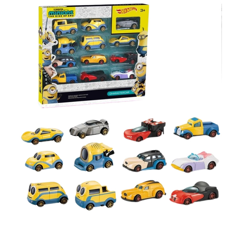 Hot Wheel Minions Alloy Car Toy For Kids (12 Pcs)