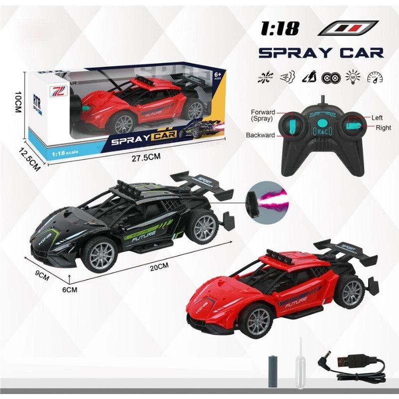 Remote Control Spray High-Speed Racing Car With Light Toy For Kids