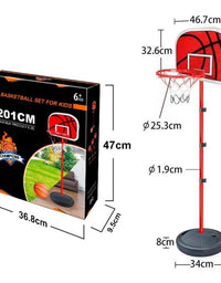 Adjustable Basketball Stand With Ball And Pump Set Toy For Kids
